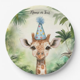 Cute Giraffe Jungle Baby Shower Party Beautiful Pappteller