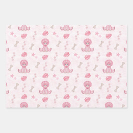 Cute Girl Birthday Pink Dinosaur Geschenkpapier Set