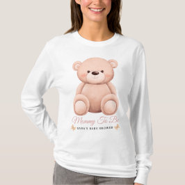 Cute Girl Orange Teddy Bear Mommy To BeBaby Shower T-Shirt