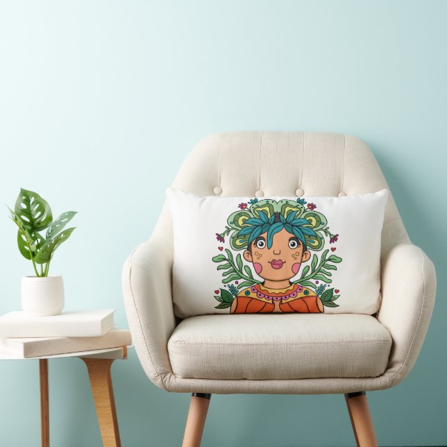 Cute Girl, Throw Pillow Lendenkissen (Stuhl )