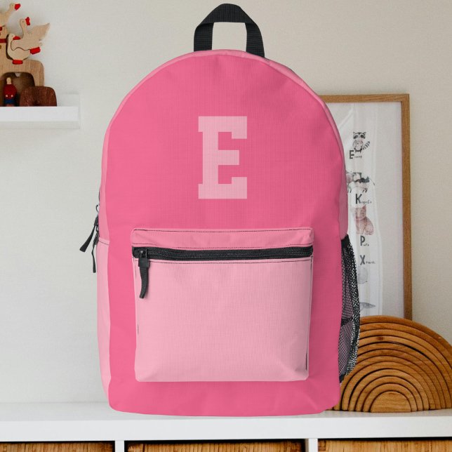 Cute Girls Pretty Pink Monogram Bedruckter Rucksack (Von Creator hochgeladen)