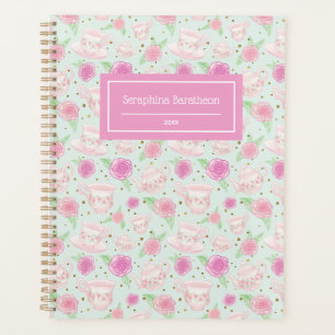 Cute Girly Floral Cups Motif Personnalisé