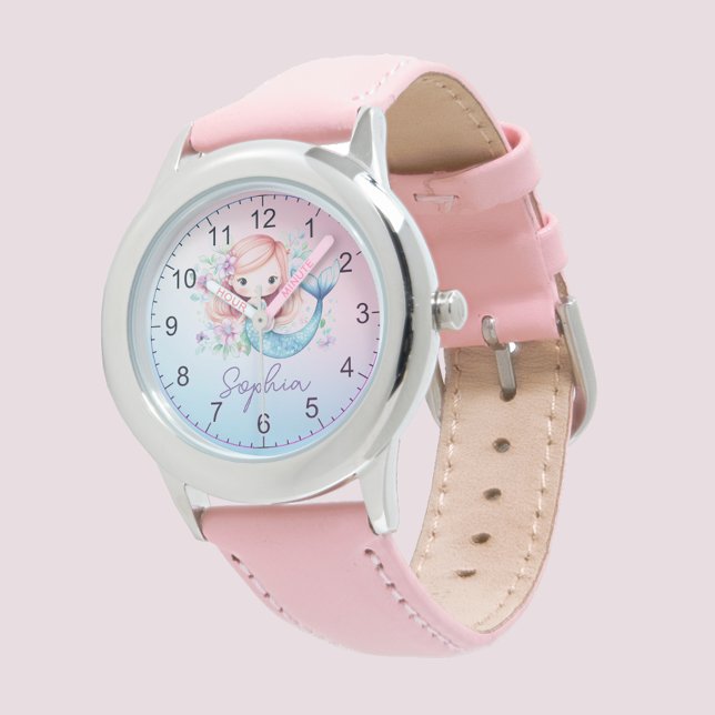 Cute Girly Mermaid Montre Personnalisée (Créateur téléchargé)
