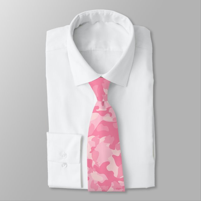 Cute Girly Pink Camo Print Krawatte (Gebunden)