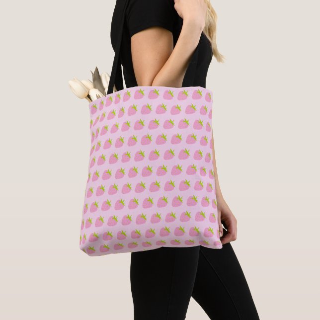 Cute Girly Pink Strawberry Pattern Tasche (Von Nahem)