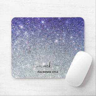 Cute Girly Purple and silver Shadow Glitter Mousepad