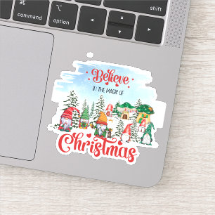 Cute Gnome Celebrating Christmas Holiday Aufkleber
