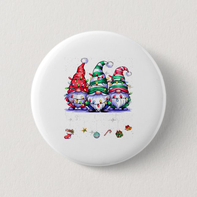 Cute Gnomes Merry Christmas Light Family Gnome Xma Button (Vorderseite)