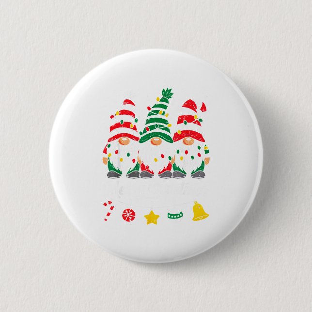 Cute Gnomes Merry Christmas Light Family Gnome Xma Button (Vorderseite)
