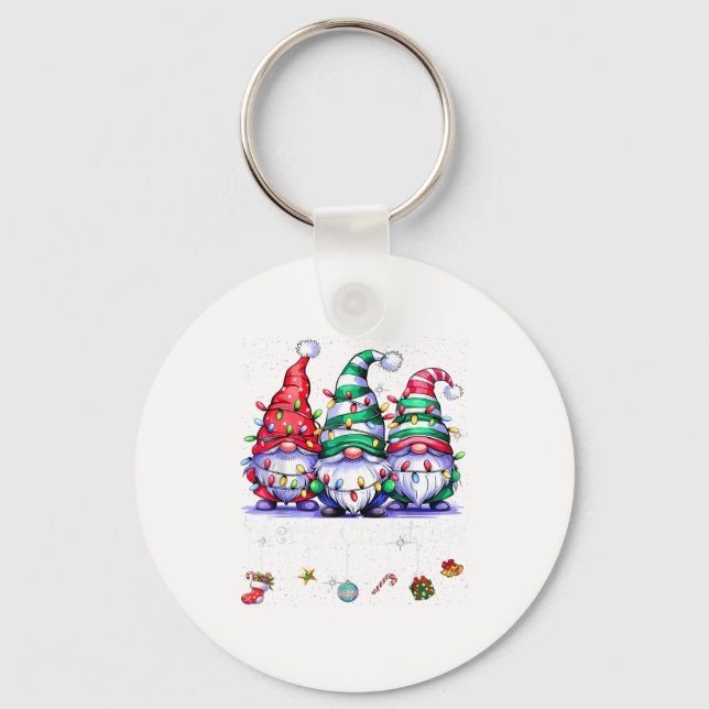 Cute Gnomes Merry Christmas Light Family Gnome Xma Schlüsselanhänger (Vorderseite)