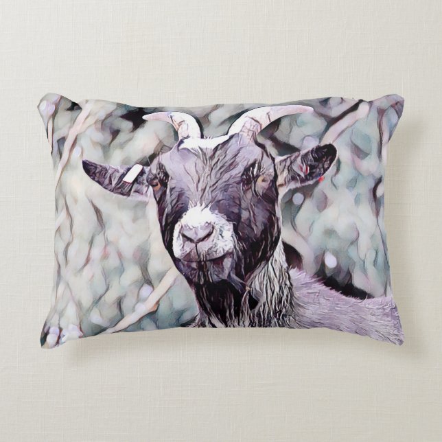 Cute Goat Farmhouse Decor Dekokissen (Vorderseite)