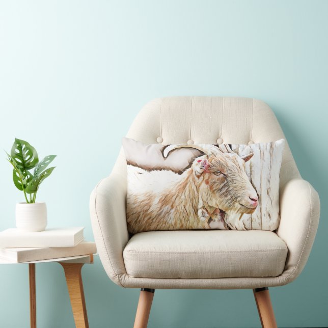 Cute Goat Farmhouse Decor Lendenkissen (Stuhl )