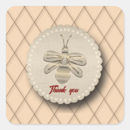 Cute Gold Bee Gift Quadratischer Aufkleber