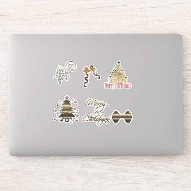 Cute Gold Christmas Aufkleber (Computer)