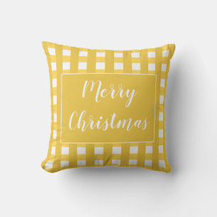 Cute Gold- und Weiß-Weihnachts-Buffalo-Karohemd Kissen