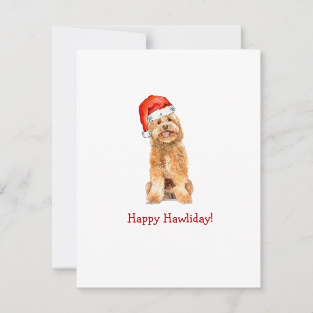 Cute Golden dooddog Flat Carte de vacances (Devant)