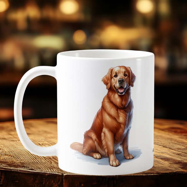 Cute Golden Retriever Ai Art Mug (Créateur téléchargé)