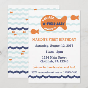 Cute Goldfish Invitation d'anniversaire