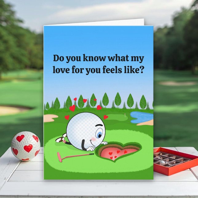Cute Golf Ball Valentine's Day Karte (Von Creator hochgeladen)