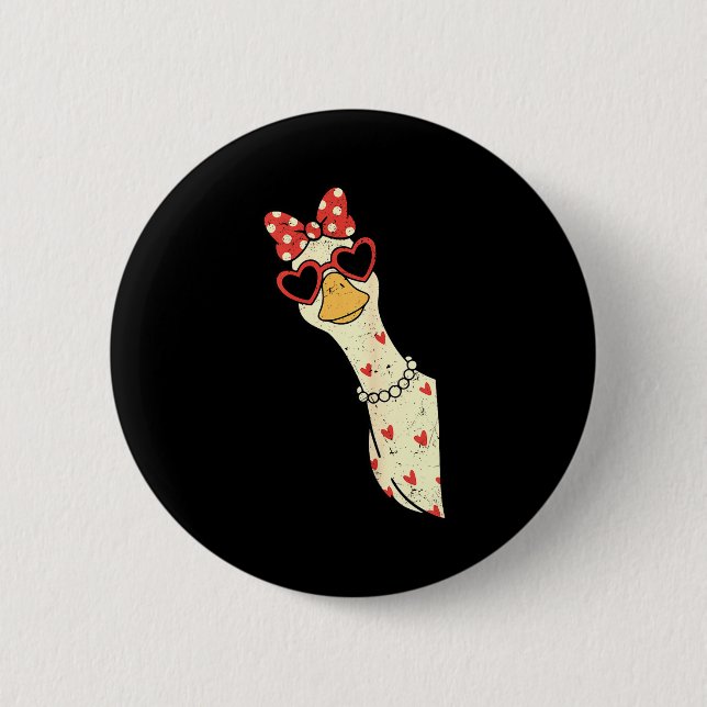 Cute Goose Xoxo Be Mine Happy Valentine's Day Wome Button (Vorderseite)