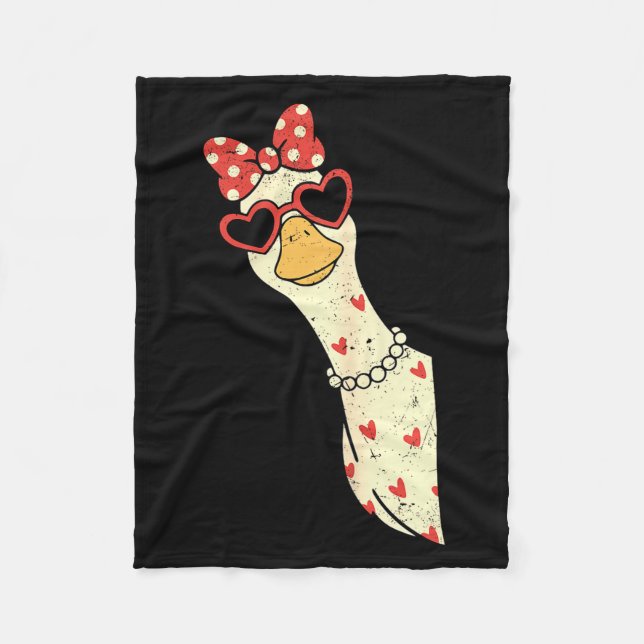 Cute Goose Xoxo Be Mine Happy Valentine's Day Wome Fleecedecke (Vorderseite)