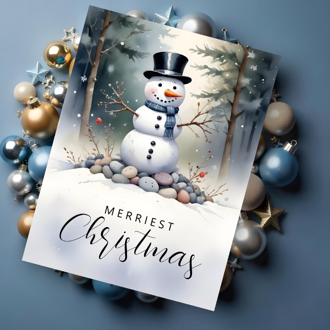 Cute Gorgeous Snowman Frosted Landscape Forest Seidenpapier (Cute Gorgeous Snowman Frosted Landscape Forest Christmas Tissue Papers for Decoupage.)