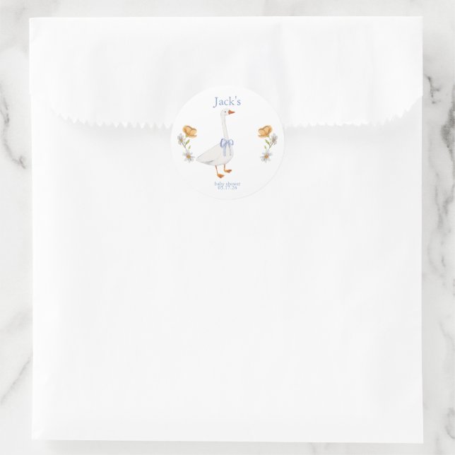 cute gosling runder aufkleber (Tasche)