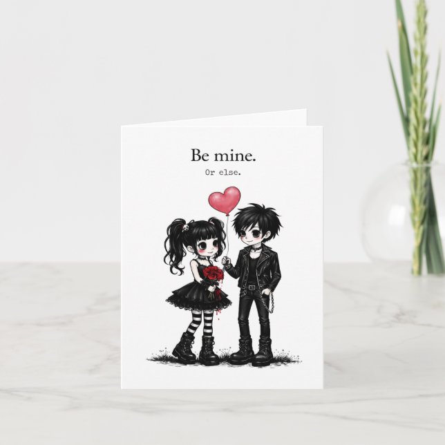 Cute Goth Pattern Card Back | Dark Romance Karte (Vorderseite)