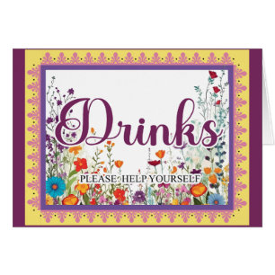 Cute Gothique Jardin Sugar Crâne Boissons Carte