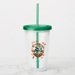 Cute Green Dragon “Autism Awesome Autumn” Design  Acryltrinkbecher
