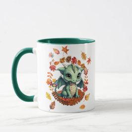 Cute Green Dragon “Autism Awesome Autumn” Design  Tasse