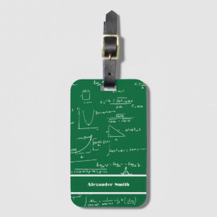 Cute Green Mathe-Gleichungen Muster Reise Gepäckanhänger