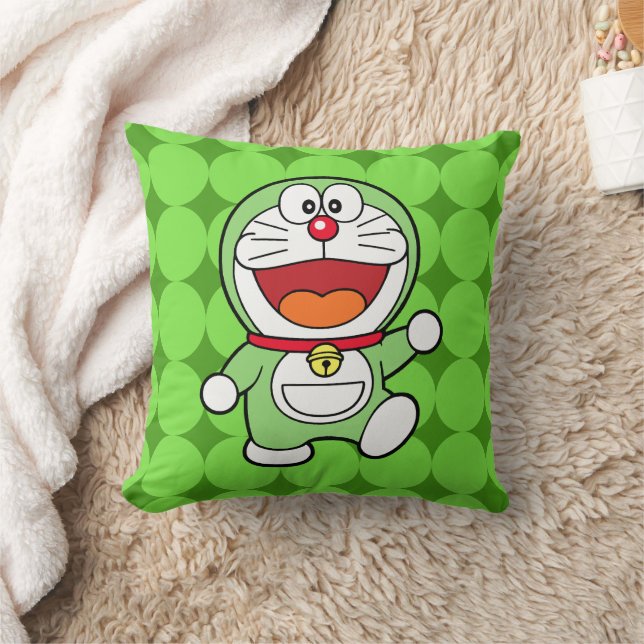 Cute Green Mini Doraemon Anime Kissen (Decke)