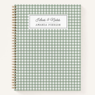 Cute Green Plaid Livre d'idées familiales personna