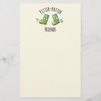 Cute Green Rainboots Pitter-Patter Friends Briefpapier