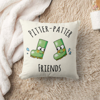 Cute Green Rainboots Pitter-Patter Friends Kissen