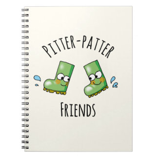 Cute Green Rainboots Pitter-Patter Friends Notizblock