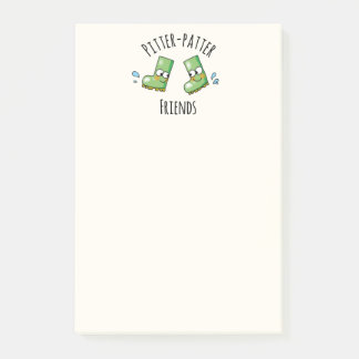 Cute Green Rainboots Pitter-Patter Friends Post-it Klebezettel