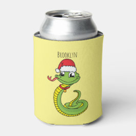 Cute green snake with santa hat cartoon dosenkühler