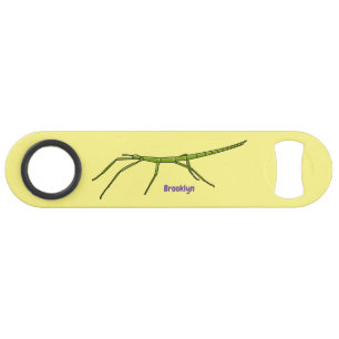 Cute green stick insects with happy faces cartoon speed flaschenöffner
