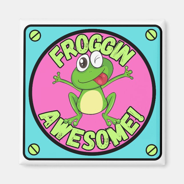 Cute Grenouille Aimant Froggin Awesome Cadeaux Ani (Devant)