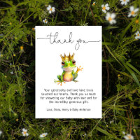 Cute grenouille Prince Baby shower Merci