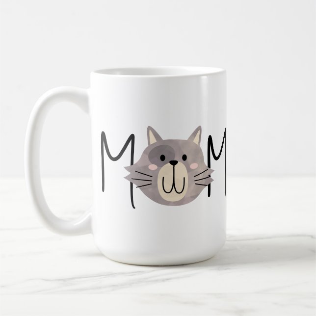 Cute Grey Cat's Mother Personalized Mothers Day  Kaffeetasse (Links)