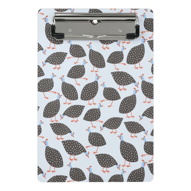 Cute Guinea Fowl Bird Pattern Mini Klemmbrett (Vorderseite)
