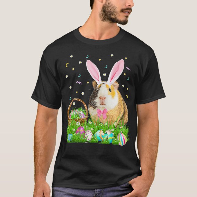 Cute Guinea Pig Easter Day Bunny Egg  Mens Kids T-Shirt (Vorderseite)