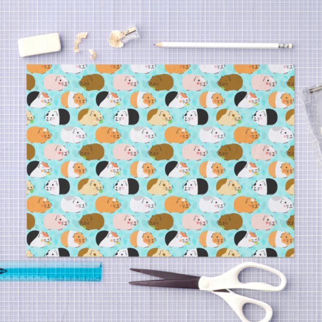 Cute Guinea Pig Pattern Seidenpapier (Handwerk)