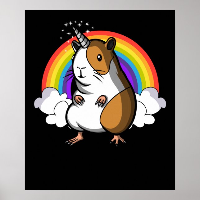 Cute Guinea Pig Unicorn Cavy Pet Poster (Vorne)
