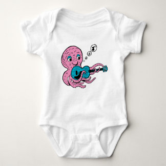 Cute Guitar Player Octopus Baby Strampler