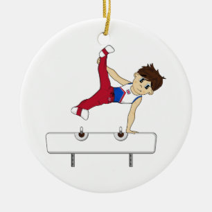 Cute Gymnast on Horse Ornament