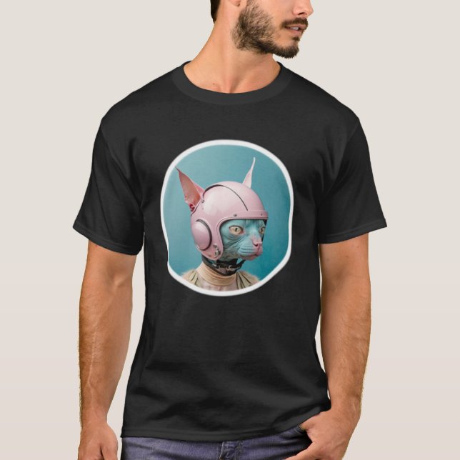Cute Hairless Cate Pop Pilot T-Shirt (Vorderseite)
